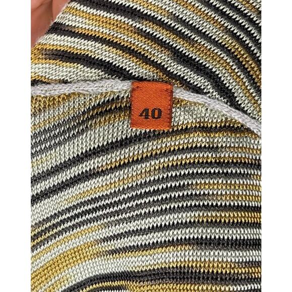 MISSONI Sz 40 Gray Knit Reversible Open Front Cardigan Sweater Duster - Picture 11 of 16